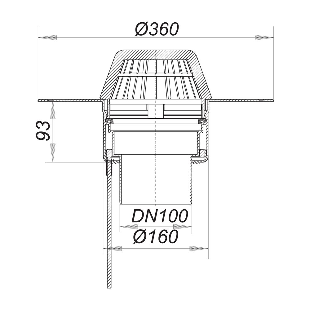 Dallmer Dachablauf 62 H FPO-PP beheizt DN 100... DALLMER-621627 4001636621627 (Abb. 2)