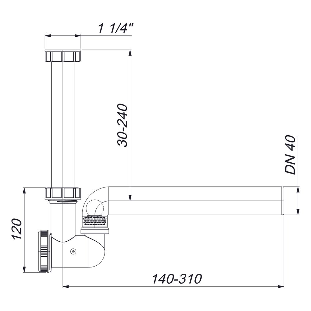 Dallmer Kondensatsiphon 136.3, 1 1/4" x DN 40, senkrecht, PP, 026224... DALLMER-026224 4001636026224 (Abb. 3)
