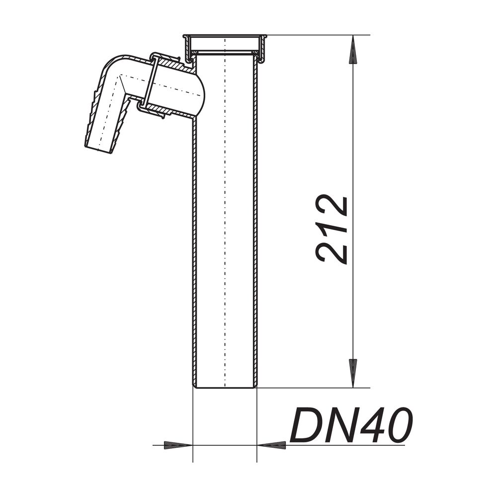 Dallmer Tauchrohr 010/1 210mm, 1 1/2" x DN 40... DALLMER-070210 4001636070210 (Abb. 2)