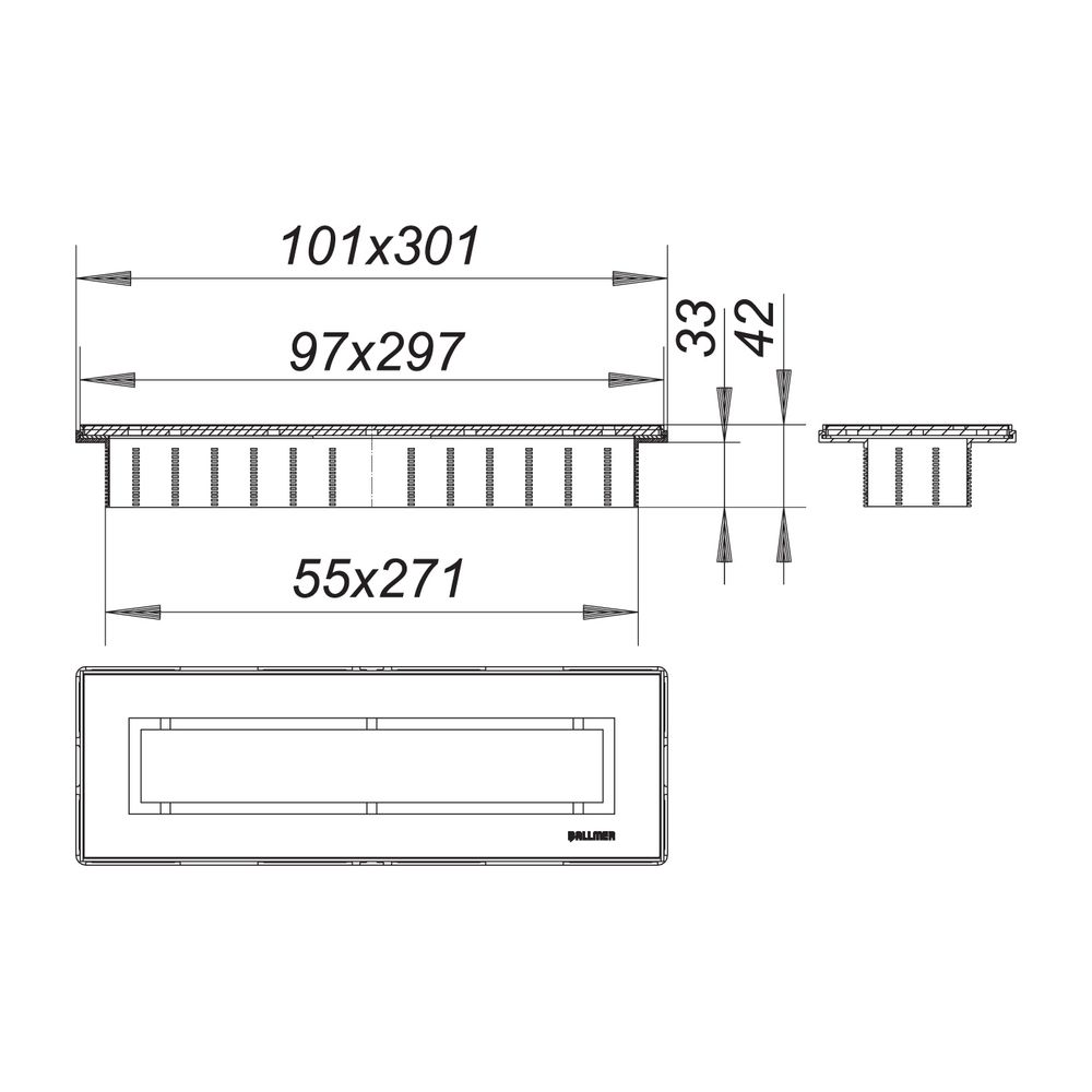 Dallmer CeraNiveau Duschrinne 300x100mm, Mattschwarz... DALLMER-511386 4001636511386 (Abb. 2)