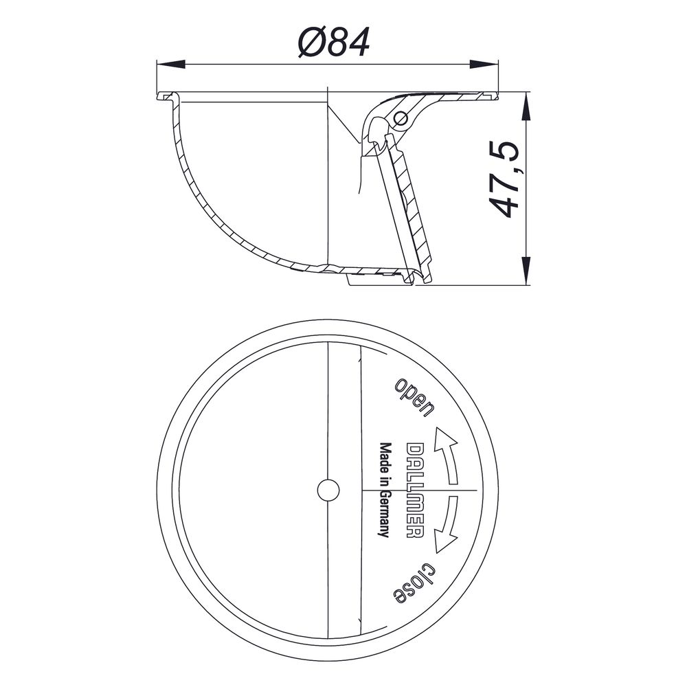 Dallmer DallDrain Geruchsverschluss, Sperrwasserhöhe mechanisch geregelt, PP, 517395... DALLMER-517395 4001636517395 (Abb. 2)