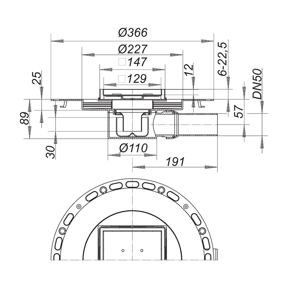 Dallmer TistoStone Plan VC 15 Bodenablauf 150x150mm DN 50... DALLMER-516220 4001636516220 (Abb. 2)