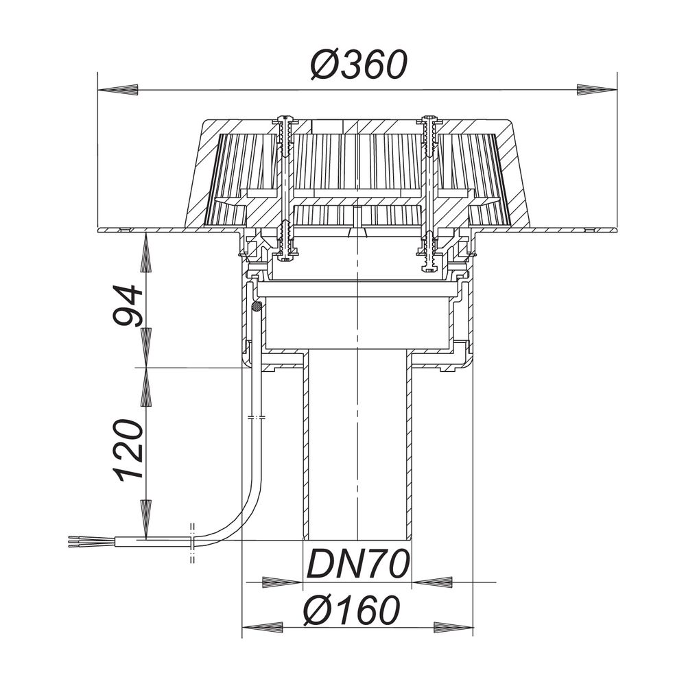 Dallmer Dachablauf SuperDrain 62 H FPO-PP beheizt DN 70... DALLMER-671462 4001636671462 (Abb. 2)