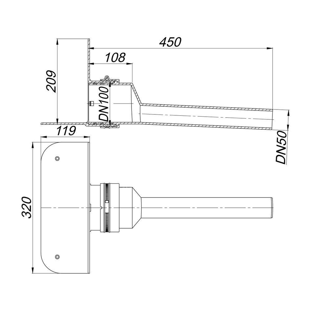 Dallmer Attikaablauf PVC, DN 50... DALLMER-635419 4001636635419 (Abb. 2)