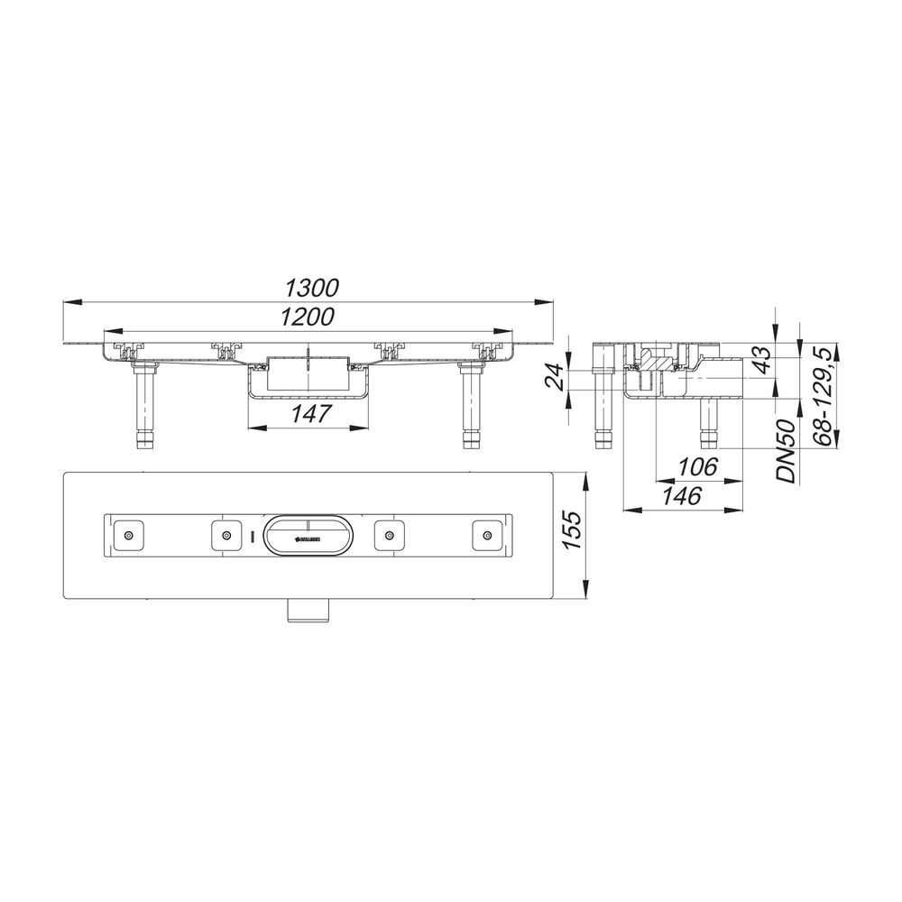 Dallmer CeraLine Nano F Duschrinne 1200mm DN 50... DALLMER-523792 4001636523792 (Abb. 2)