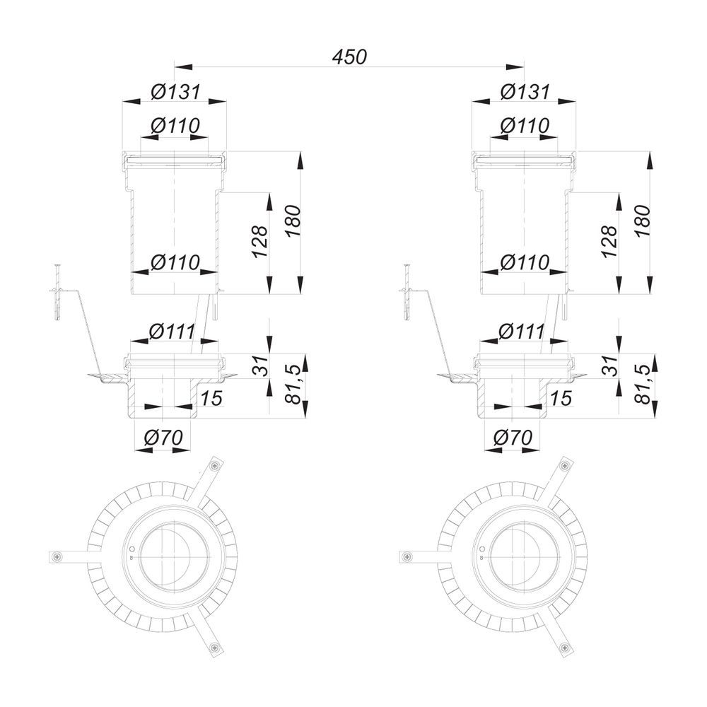 Dallmer Brandschutz-Rohbauelement 11 DUO DN 50... DALLMER-515315 4001636515315 (Abb. 2)