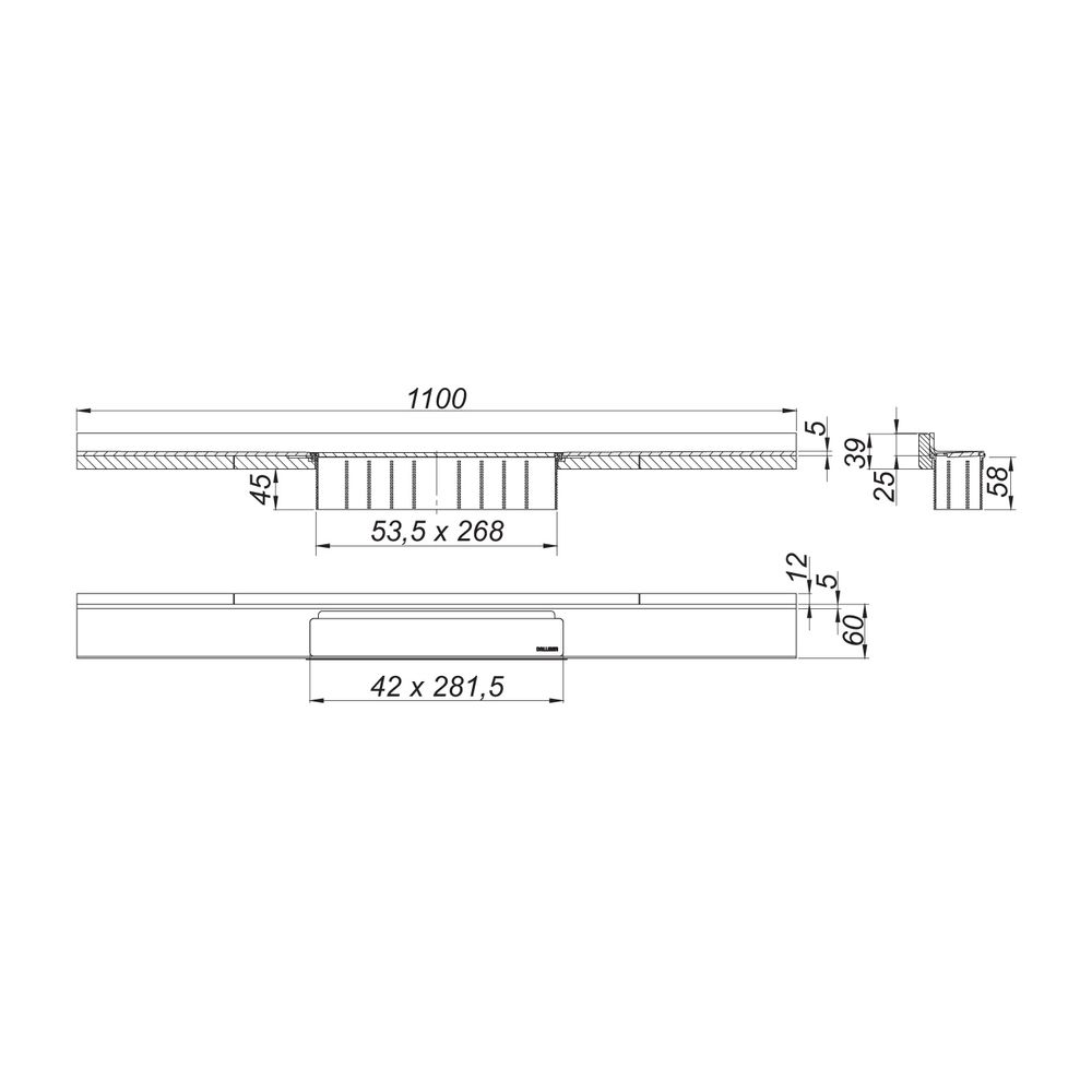 Dallmer CeraWall Select N Duschrinne 1100mm, Edelstahl poliert... DALLMER-536600 4001636536600 (Abb. 2)