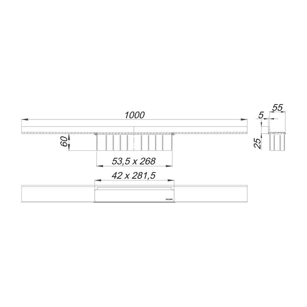 Dallmer CeraWall Select Duschrinne 1000mm, Edelstahl matt... DALLMER-535153 4001636535153 (Abb. 2)