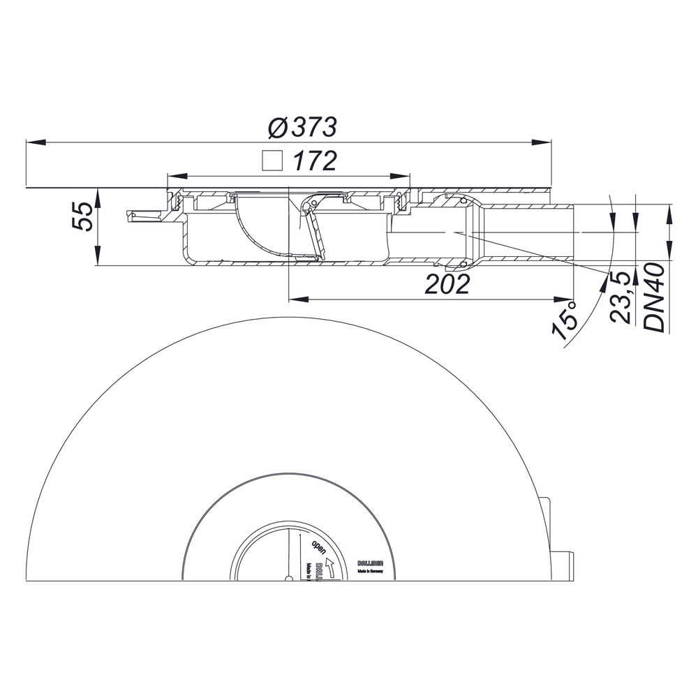Dallmer DallDrain Plan Ablaufgehäuse DN 40, mit Kugelgelenk, PP, 517227... DALLMER-517227 4001636517227 (Abb. 3)