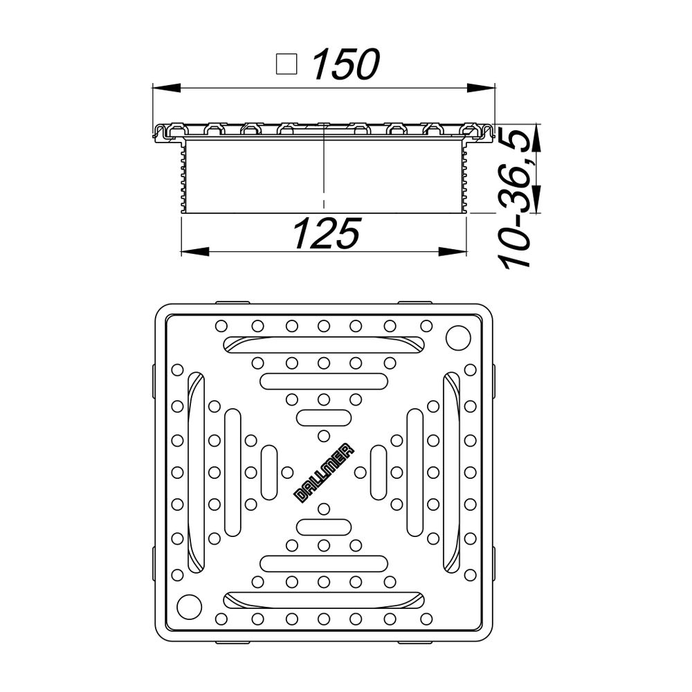 Dallmer DallDrain Select Aufsatz rutschhemmend RH 150x150mm... DALLMER-517456 4001636517456 (Abb. 2)