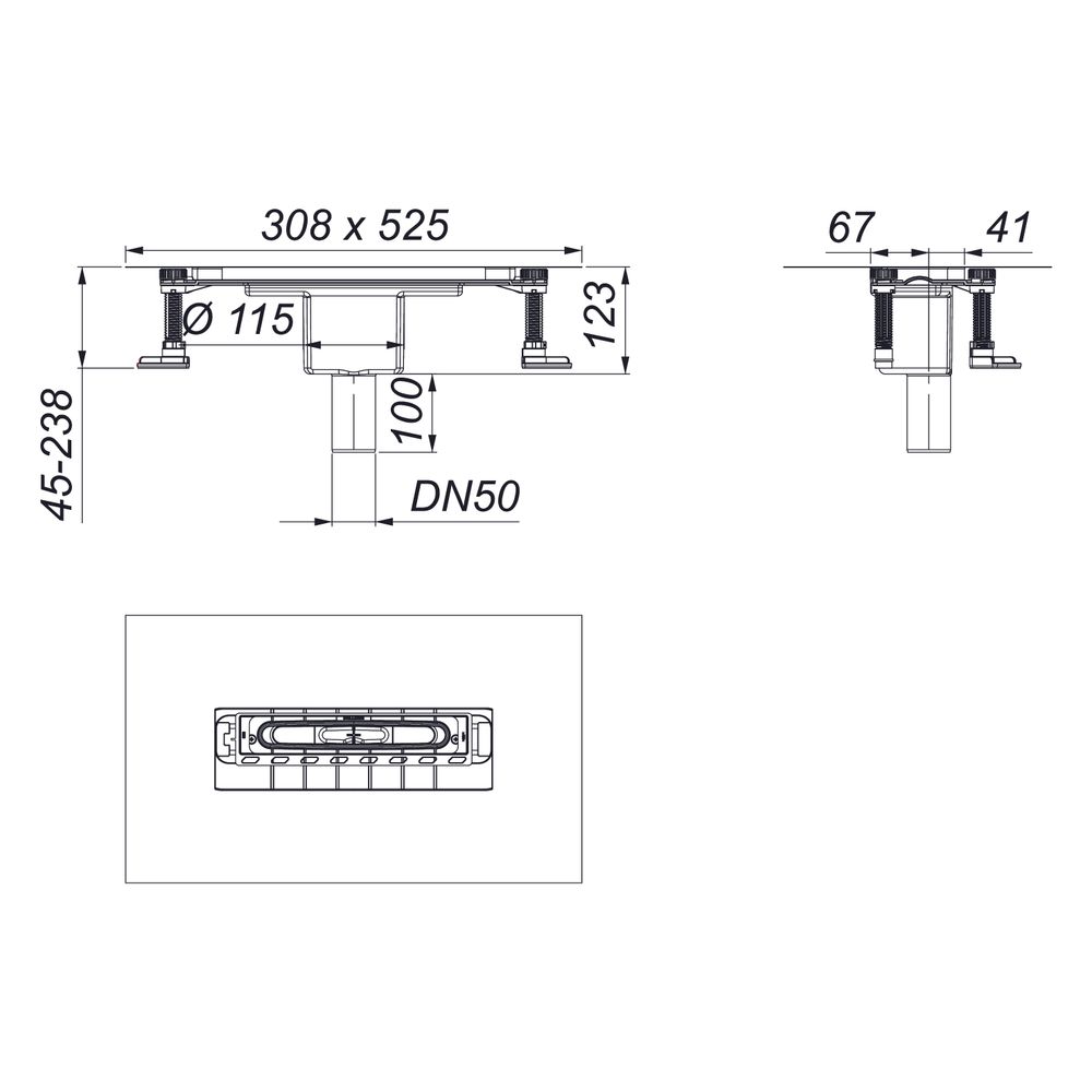 Dallmer Ablaufgehäuse DallFlex 2.0, Ablauf DN 50 senkrecht, PP, 570024... DALLMER-570024 4001636570024 (Abb. 2)
