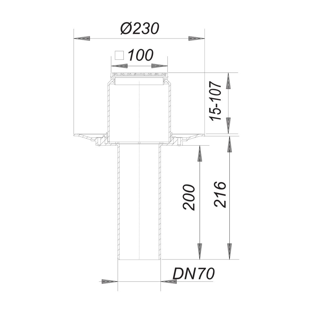 Dallmer Balkonablauf 84 E 100x100mm DN 70... DALLMER-831118 4001636831118 (Abb. 2)