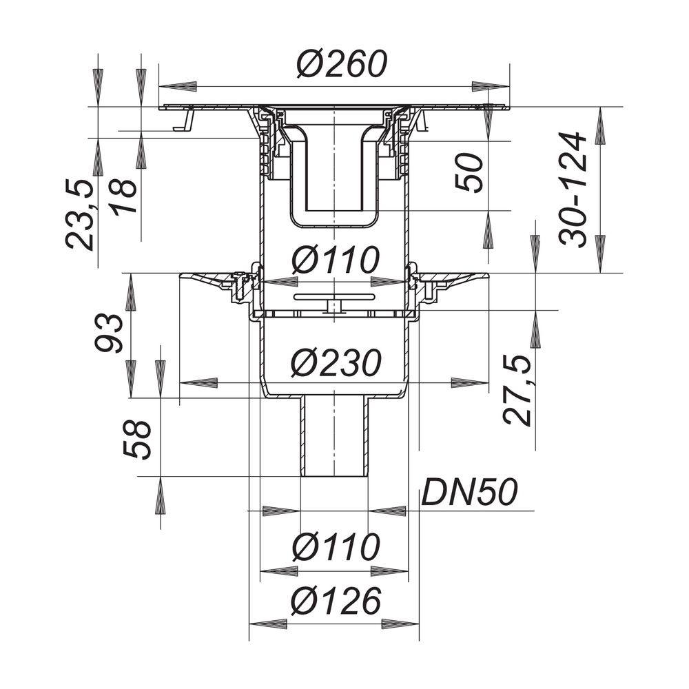 Dallmer Bodenablauf 30 N, DN 50... DALLMER-405340 4001636405340 (Abb. 2)