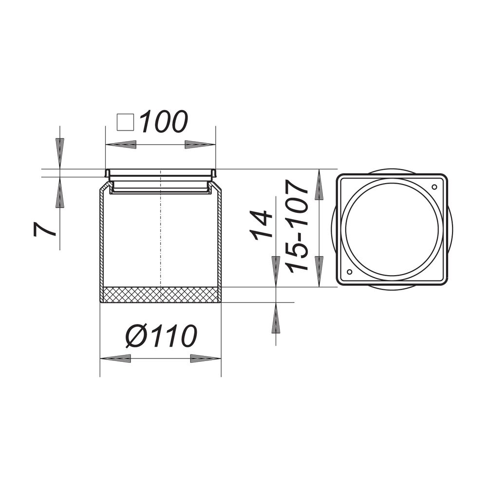 Dallmer ECS 10 V4A Aufsatzrahmen 100x100mm... DALLMER-495228 4001636495228 (Abb. 2)