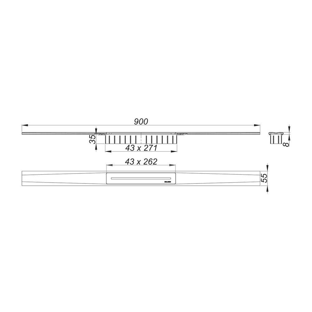 Dallmer CeraFloor Pure Duschrinne 900mm... DALLMER-538208 4001636538208 (Abb. 2)