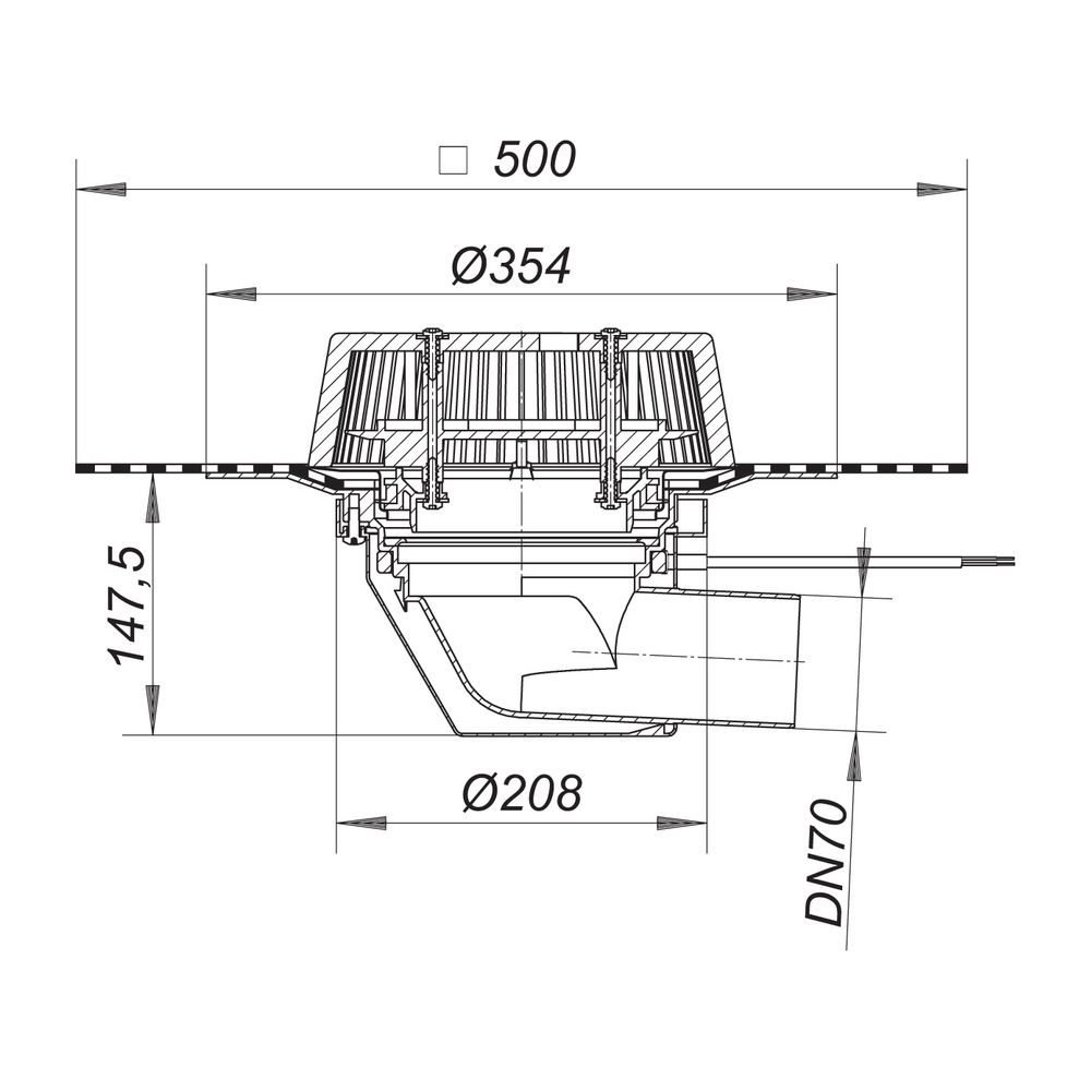 Dallmer SuperDrain Dachablauf 64 H DallBit beheizt DN 70... DALLMER-671172 4001636671172 (Abb. 2)