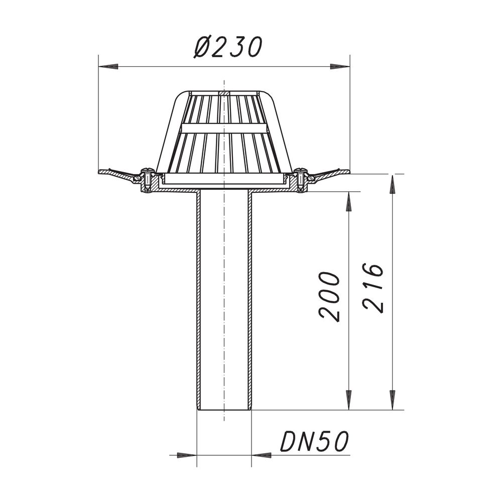 Dallmer Dachablauf 84 D Schraubflansch DN 50... DALLMER-831620 4001636831620 (Abb. 2)