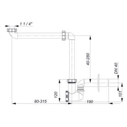 Dallmer Waschtisch-Möbel-Siphon 137, DN 40, PP, 051110... DALLMER-051110 4001636051110 (Abb. 1)