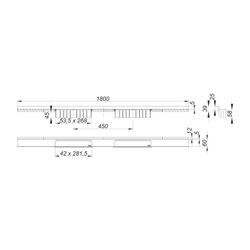 Dallmer CeraWall Select N Duo Duschrinne 1800mm, Edelstahl poliert... DALLMER-536709 4001636536709 (Abb. 1)