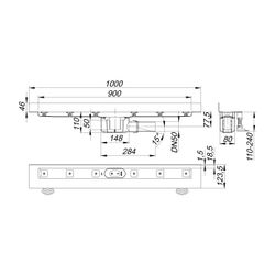 Dallmer CeraLine W Duschrinne 900mm DN 50... DALLMER-520159 4001636520159 (Abb. 1)