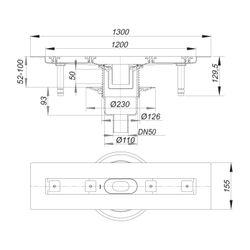 Dallmer CeraLine senkrecht F Duschrinne 1200mm DN 50... DALLMER-521675 4001636521675 (Abb. 1)