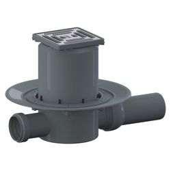 Dallmer Bodenablauf 42 SE, 100x100mm, DN 50, Zulauf DN 40, mit Kugelgelenk, ABS/PP/Edel... DALLMER-420121 4001636420121 (Abb. 1)