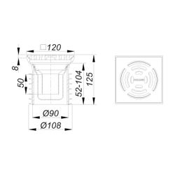 Dallmer Pronto K Bodenablauf 120x120mm DN 100, Aluminium... DALLMER-700339 4001636700339 (Abb. 1)