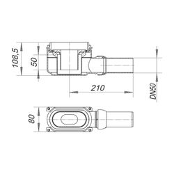 Dallmer CeraLine Ablaufgehäuse DN 50, für CeraLine Duschrinnen W und F ab Baujahr 2009... DALLMER-520692 4001636520692 (Abb. 1)