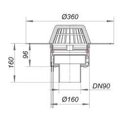 Dallmer Dachablauf 62 H FPO-PP beheizt DN 90... DALLMER-621023 4001636621023 (Abb. 1)