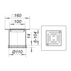 Dallmer PVC-EN 10 Aufsatz 100x100mm Rost verschraubt... DALLMER-510150 4001636510150 (Abb. 1)