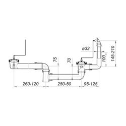 Dallmer Ab- und Überlauf Set 023 U, 2 Ketten 1 1/2"... DALLMER-110312 4001636110312 (Abb. 1)