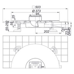 Dallmer CeraDrain Pure Plan Bodenablauf 100x100mm, DN 40, mit Kugelgelenk, PP/Edelstahl... DALLMER-518361 4001636518361 (Abb. 1)