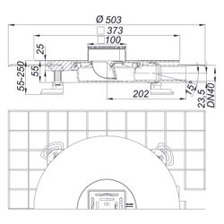 Dallmer CeraDrain Select Plan Bodenablauf 100x100mm, DN 40, ABS/PP/Edelstahl, 518378... DALLMER-518378 4001636518378 (Abb. 1)