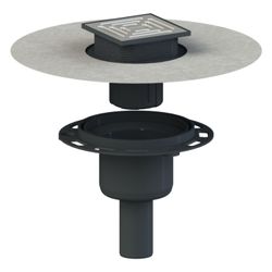 Dallmer DallDrain Pure senkrecht OM Bodenablauf 120x120mm, DN 50, ABS/PP/Edelstahl, 517... DALLMER-517692 4001636517692 (Abb. 1)