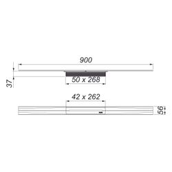 Dallmer CeraFloor Pure Duschrinne 900mm, Edelstahl, 538208... DALLMER-538208 4001636538208 (Abb. 1)
