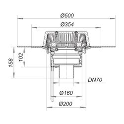 Dallmer SuperDrain Dachablauf 62 H DallBit beheizt DN 70... DALLMER-671264 4001636671264 (Abb. 1)