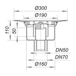 Dallmer Ablaufgehäuse 61 HT DN 50/70... DALLMER-611055 4001636611055 (Abb. 1)