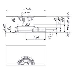 Dallmer Orio DallBox Duschwannenablauf mit Edelstahl Haube, DN 50, 161505... DALLMER-161505 4001636161505 (Abb. 1)