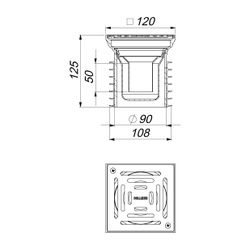 Dallmer Pronto K Bodenablauf verschraubt 120x120mm DN 100... DALLMER-700391 4001636700391 (Abb. 1)