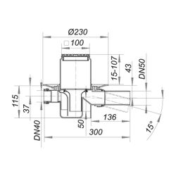 Dallmer Bodenablauf 46 SE DN 50 100x100mm, Zulauf DN 40... DALLMER-460127 4001636460127 (Abb. 1)