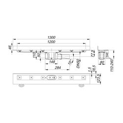 Dallmer CeraLine W Duschrinne 1200mm DN 50... DALLMER-520173 4001636520173 (Abb. 1)