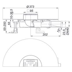 Dallmer DallDrain Pure Plan Bodenablauf 100x100mm, DN 40, mit Kugelgelenk, ABS/PP/Edels... DALLMER-517074 4001636517074 (Abb. 1)