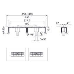 Dallmer Ablaufgehäuse DallFlex 2.0 Duo senkrecht DN 50, PP, 570109... DALLMER-570109 4001636570109 (Abb. 1)