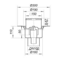 Dallmer Bodenablauf 61 HT/KE 150x150mm DN 100... DALLMER-611260 4001636611260 (Abb. 1)