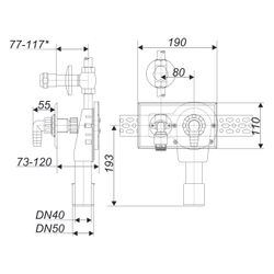 Dallmer Wandeinbau-Waschgeräte-Siphon 405, DN 40/50, PE, 130501... DALLMER-130501 4001636130501 (Abb. 1)