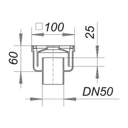 Dallmer Bodenablauf 60 100x100mm DN 50... DALLMER-600509 4001636600509 (Abb. 1)