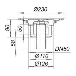 Dallmer Ablaufgehäuse 40S PP DN 50... DALLMER-405128 4001636405128 (Abb. 1)