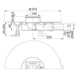 Dallmer DallDrain Select Plan Bodenablauf 100x100mm, DN 40, mit Kugelgelenk, ABS/PP/Ede... DALLMER-517081 4001636517081 (Abb. 1)