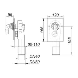 Dallmer Wandeinbau-Waschgeräte-Siphon HL 400 DN 40/DN 50, Abdeckplatte 120x166mm aus Ed... DALLMER-130402 4001636130402 (Abb. 1)