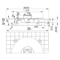 Dallmer CeraDrain Select Plan Schallschutzablauf 100x100mm, DN 40, ABS/PP/Edelstahl, 51... DALLMER-518408 4001636518408 (Abb. 1)